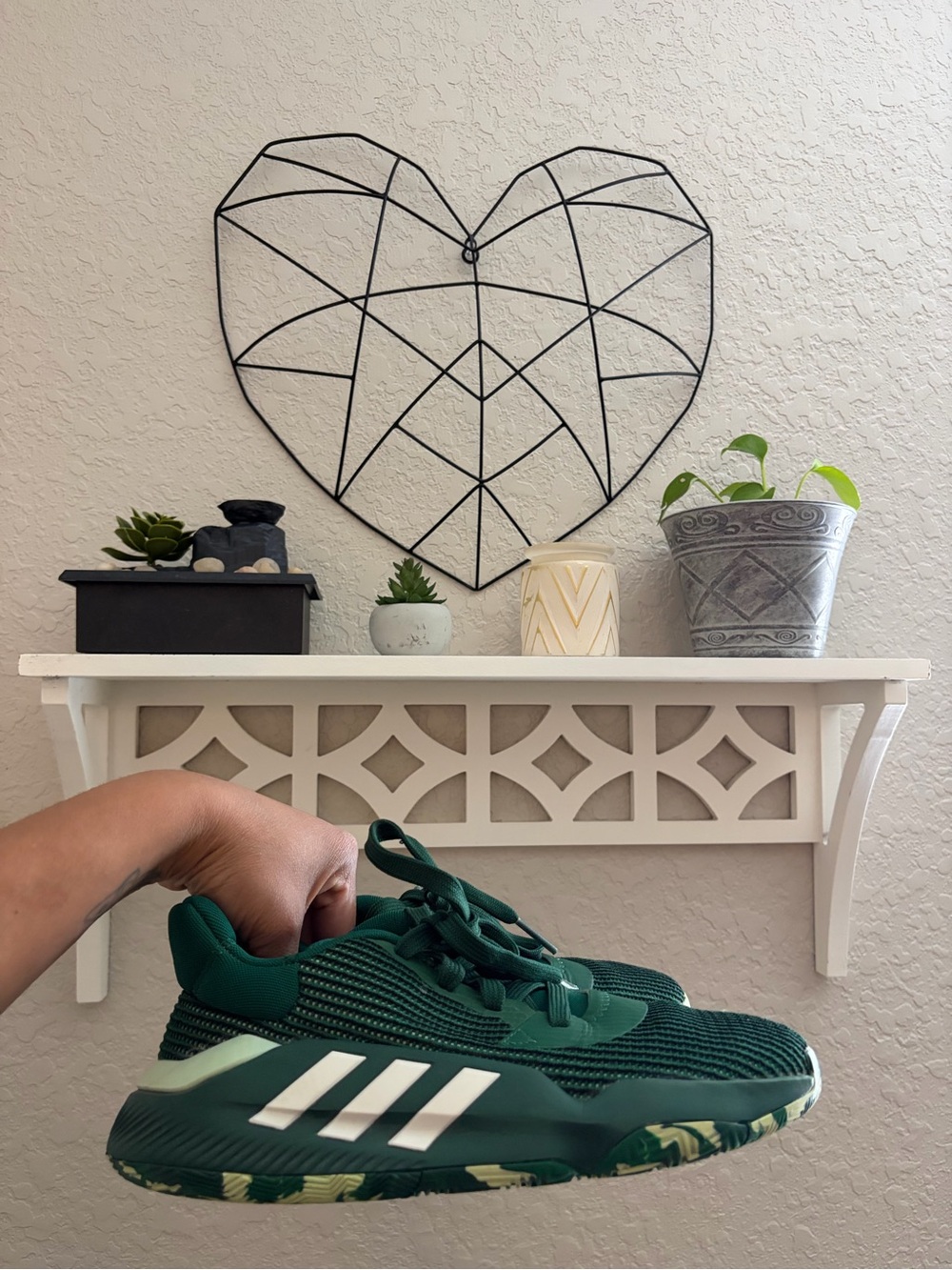 adidas Green & White Athletic Sneakers - Low Top Trainer